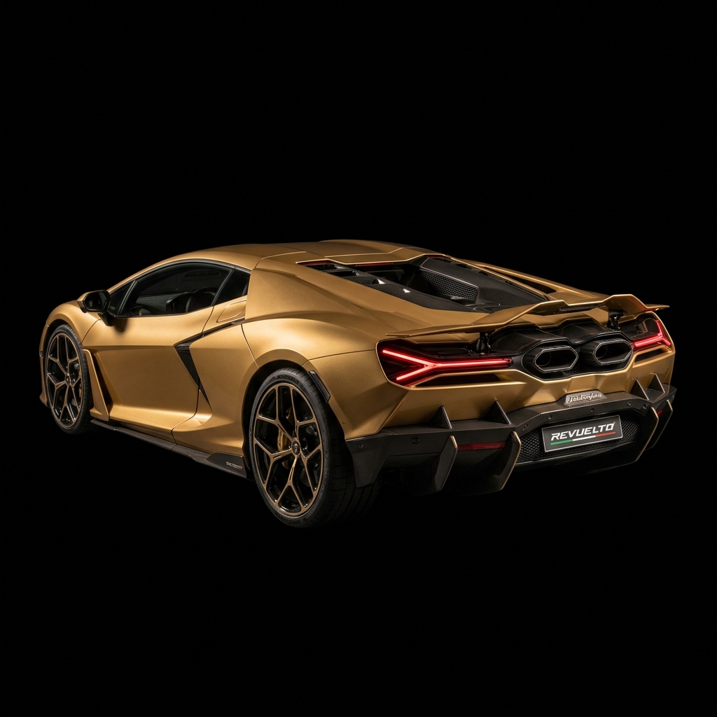 Golden Lamborghini Revuelto Cutout